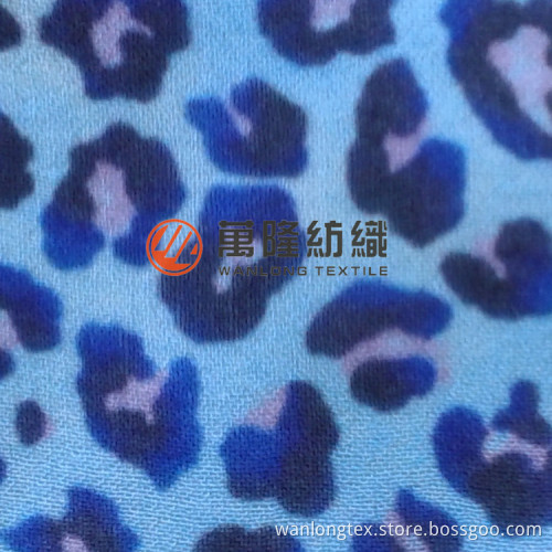Wool Peach Chiffon Leopard Fabric for Woman Dress